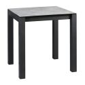 Table haute carrée 100cm plateau aspect céramique pieds métal - ALARIC