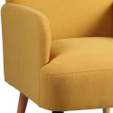Fauteuil Rembourré Tissu Jaune - TEODORE