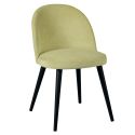Lot de 2 Chaises tissu velours jaune pieds bois massif teinté wengé - NUBILE