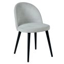 Lot de 2 Chaises tissu velours gris pieds bois massif teinté wengé - NUBILE