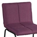 Lot de 2 tabourets de bar assise matelassée et tissu polyester violet piètement métal - ANSON