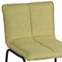 Lot de 2 tabourets de bar assise matelassée et tissu polyester vert piètement métal - ANSON