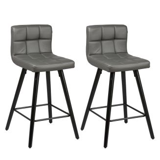 Lot de 2 Tabourets Gris - SOREN