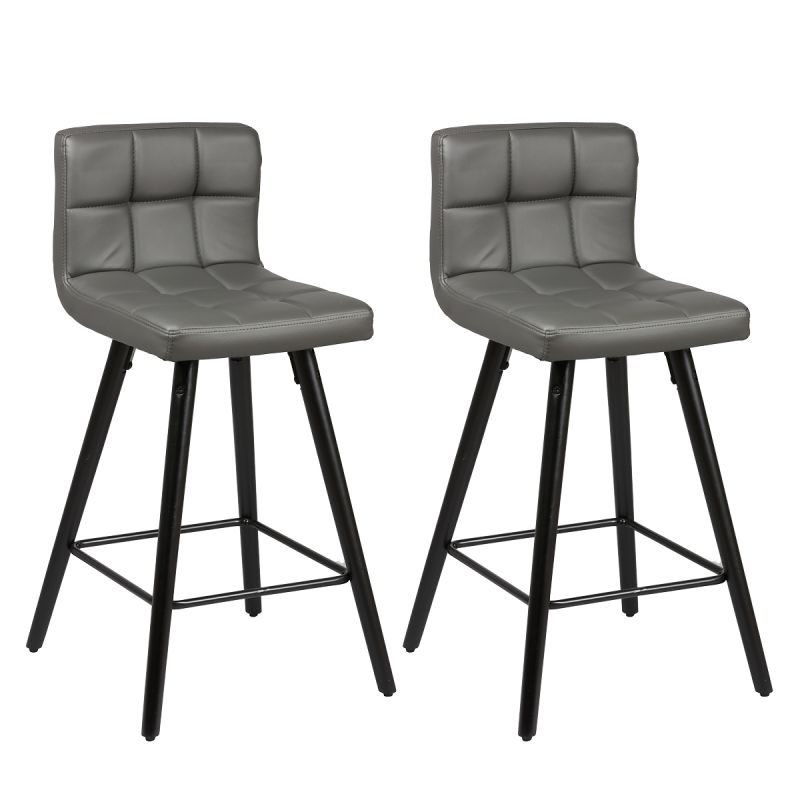 Lot de 2 Tabourets Gris - SOREN
