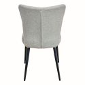 Lot de 4 Chaises Tissu Gris Clair Chiné Pieds Métal Noir Mat - MAURINE