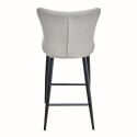 Tabouret de Bar Tissu Gris Clair Chiné Pieds Métal Noir Mat - MAURINE