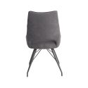 Lot de 2 chaises tissu coloris gris anthracite pieds métal laqué gris - BERNIE