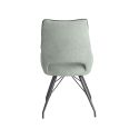 Lot de 2 chaises tissu coloris vert d'eau pieds métal laqué gris - BERNIE