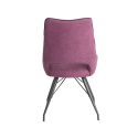 Lot de 4 chaises tissu coloris violet pieds métal laqué gris - BERNIE