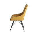 Lot de 4 chaises tissu coloris jaune pieds métal laqué gris - BERNIE