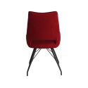 Lot de 4 chaises tissu coloris rouge pieds métal laqué gris - BERNIE