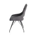 Lot de 6 chaises tissu coloris gris anthracite pieds métal laqué gris - BERNIE
