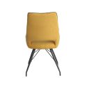 Lot de 6 chaises tissu coloris jaune pieds métal laqué gris - BERNIE