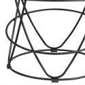 Bout de canapé rond plateau céramique avec piètement entrelacé métallique noir - SATURNE