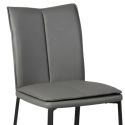 Lot de 2 chaises avec assise rembourrée revêtement synthétique coloris gris et pieds en acier laqué. - SILLAGE