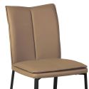Lot de 2 chaises avec assise rembourrée revêtement synthétique coloris caramel et pieds en acier laqué. - SILLAGE