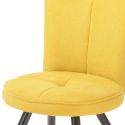 Lot de 4 tabourets assise de bar matelassée tissu toucher doux jaune pieds métal laqué anthracite - ELLIPSE