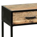 Console 2 tiroirs en teck recyclé et métal laqué noir - TANETOA