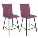 LAGOS - Lot de 2 Tabourets Violets Assise H65cm