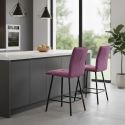 LAGOS - Lot de 2 Tabourets Violets Assise H65cm
