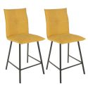 LAGOS - Lot de 2 Tabourets Jaunes Assise H65cm