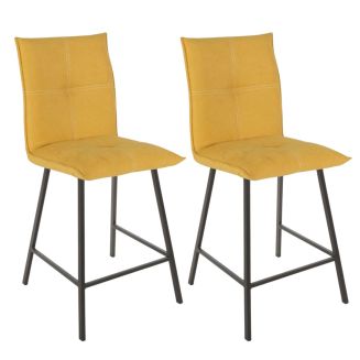 LAGOS - Lot de 2 Tabourets Jaunes Assise H65cm