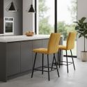 LAGOS - Lot de 2 Tabourets Jaunes Assise H65cm