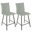 LAGOS - Lot de 2 Tabourets Vert d'Eau Assise H65cm