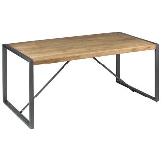 Table de repas 180cm en bois massif recyclé et acier patiné - MANGOVRE