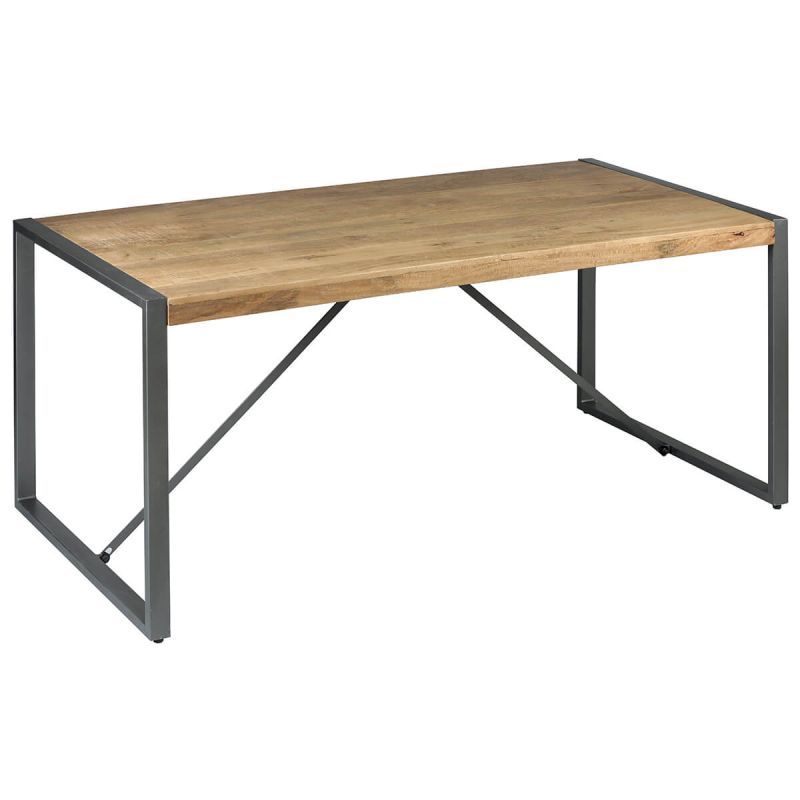 Table de repas 180cm en bois massif recyclé et acier patiné - MANGOVRE