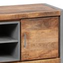 Meuble TV 2 portes en bois massif recyclé et acier patiné - MANGOVRE