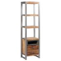 Etagère multi-rangements en bois massif recyclé et acier patiné - MANGOVRE