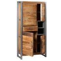 Buffet haut 4 portes 1 tiroir en bois massif recyclé et acier patiné - MANGOVRE