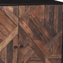 Meuble de Rangement 2 Portes en Métal Noir et Bois Recyclé - JORDAN
