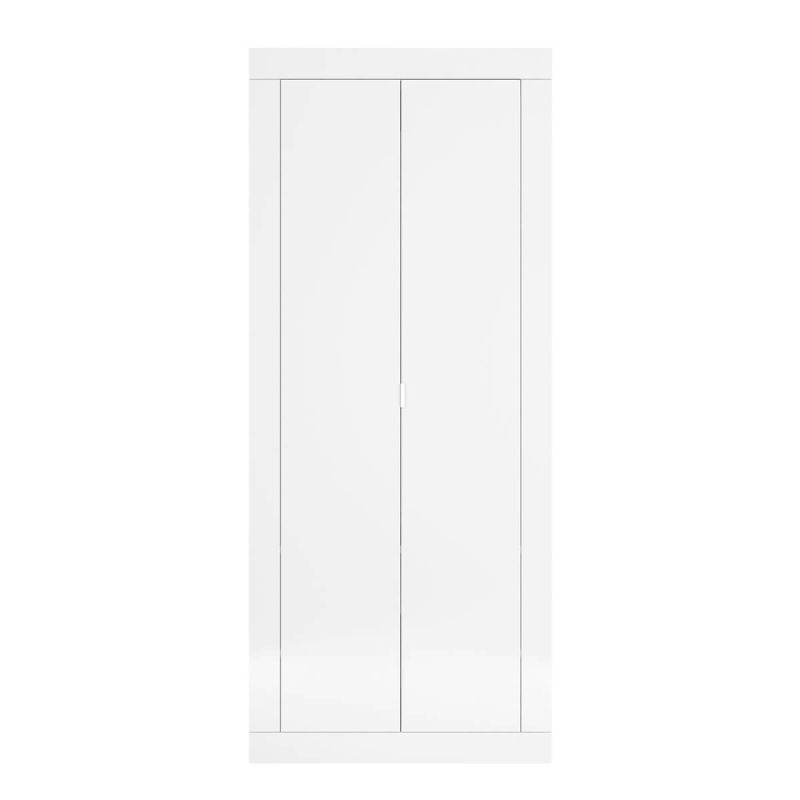 Penderie 2 portes avec 2 étagères Blanc Laqué Weiss - OTELLO