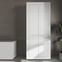 Penderie 2 portes avec 2 étagères Blanc Laqué Weiss - OTELLO
