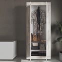 Penderie 2 portes avec 2 étagères aspect bois blanchi - ROVICA