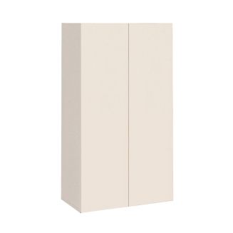 Meuble à chaussures 2 portes et 1 tiroir laqué beige poudré à poser au sol ou à suspendre - PAVEL