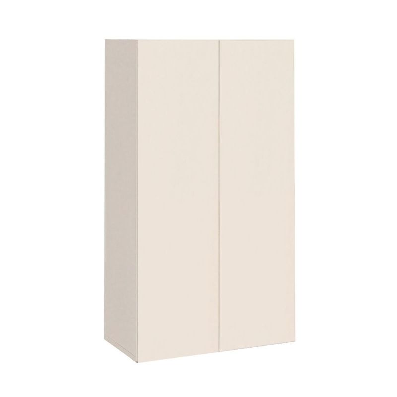 Meuble à chaussures 2 portes et 1 tiroir laqué beige poudré à poser au sol ou à suspendre - PAVEL