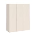 Meuble à chaussures 3 portes et 1 tiroir laqué beige poudré à poser au sol ou à suspendre - PAVEL