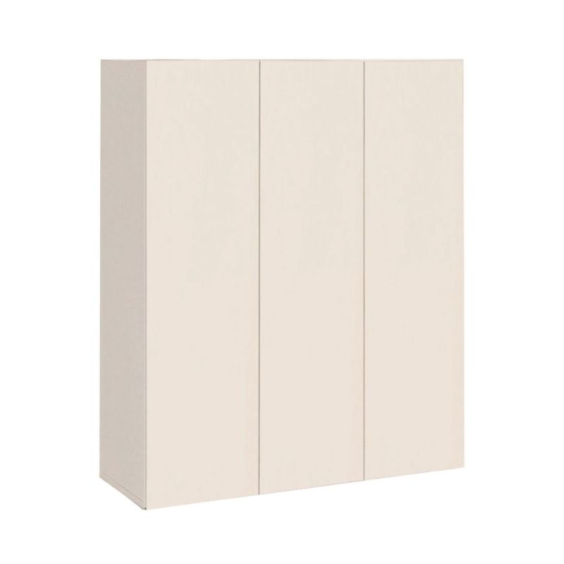 Meuble à chaussures 3 portes et 1 tiroir laqué beige poudré à poser au sol ou à suspendre - PAVEL