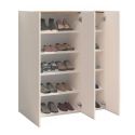 Meuble à chaussures 3 portes et 1 tiroir laqué beige poudré à poser au sol ou à suspendre - PAVEL