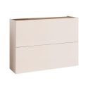 Meuble à chaussures 2 portes abattantes laqué beige poudré à poser au sol ou à suspendre - PAVEL