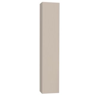 Colonne murale suspendue 1 porte beige façade relief à stries verticales - JANEIRO BEIGE