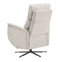 Fauteuil relax électrique pivotant avec têtière manuelle tissu chenille gris clair - PARADIZIO