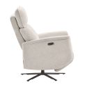 Fauteuil relax électrique pivotant avec têtière manuelle tissu chenille gris clair - PARADIZIO