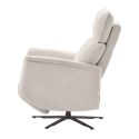 Fauteuil relax électrique pivotant avec têtière manuelle tissu chenille gris clair - PARADIZIO
