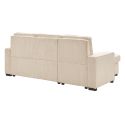 Canapé d'angle gauche convertible avec 1 coffre velours côtelé beige - NAPOLINO