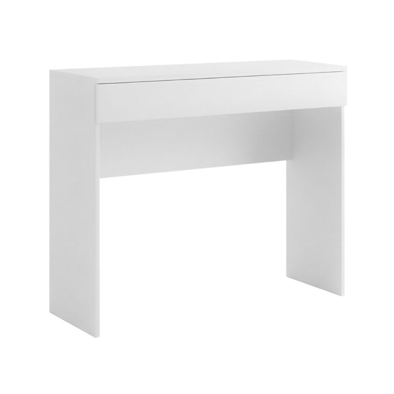 Bureau 78 cm avec un tiroir blanc laqué brillant - SYNERGIE