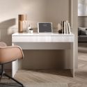 Bureau 110 cm avec un tiroir blanc laqué brillant - SYNERGIE